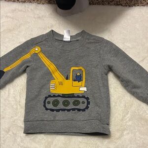 Carter's Gray Sweatshirt with Yellow Excavator